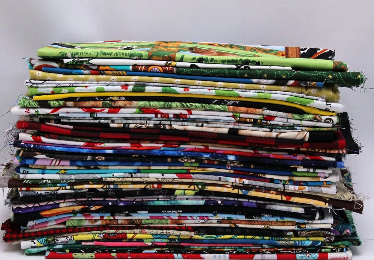 Cotton Scrap Fabrics - by Quilts Cotton End Fabric for The Assorted Quilter’s Sewing Novelty 3 Scraps Bolt Sold Quality Scrappy Bag Stash, Scrap Pieces - lbs Quilting Remnants