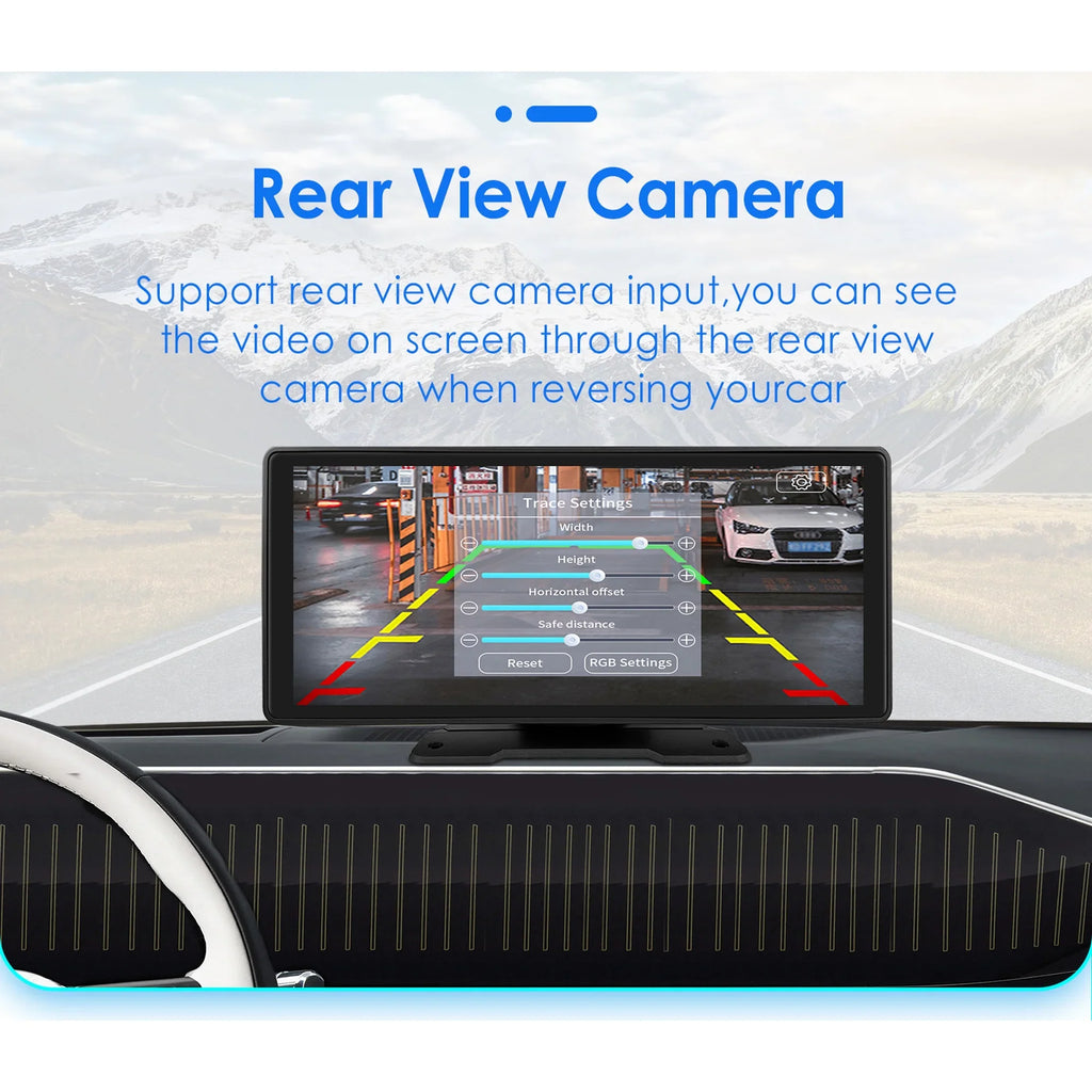 Apple Radio Unit Touchscreen Bluetooth 10.26" Auto Head Navigation Adjustable Mirror Link GPS FM Car Stereo Player 360° Carplay Android