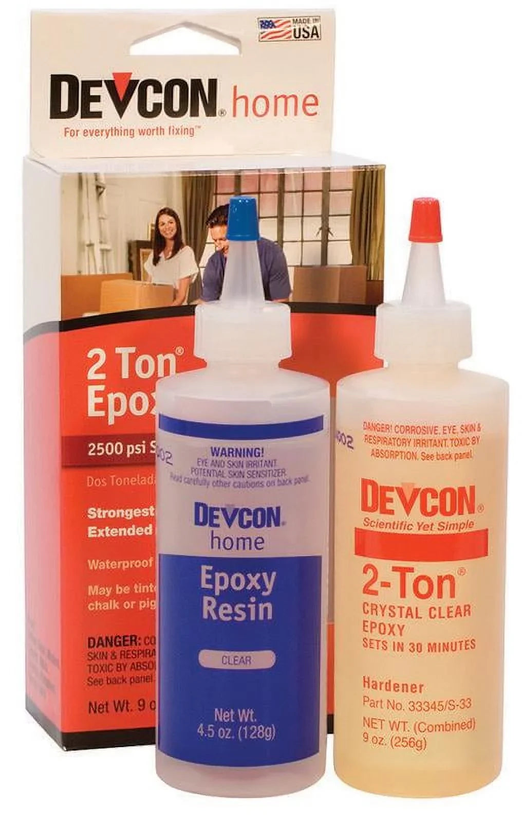 Bottles Glue Making Glass Two Epoxy Adhesive Jewelry Devcon Bonding - Wood 2-Ton Ceramics of Resin GLU-735.90 for Metals Hardener