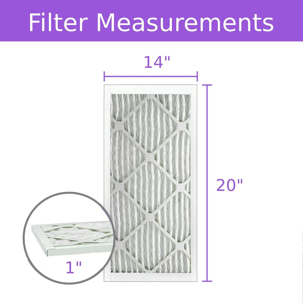8, (6 MERV Air Purolator 14x20x1, Surface Extended Mechanical Filter, Pack) Pleated DMK80