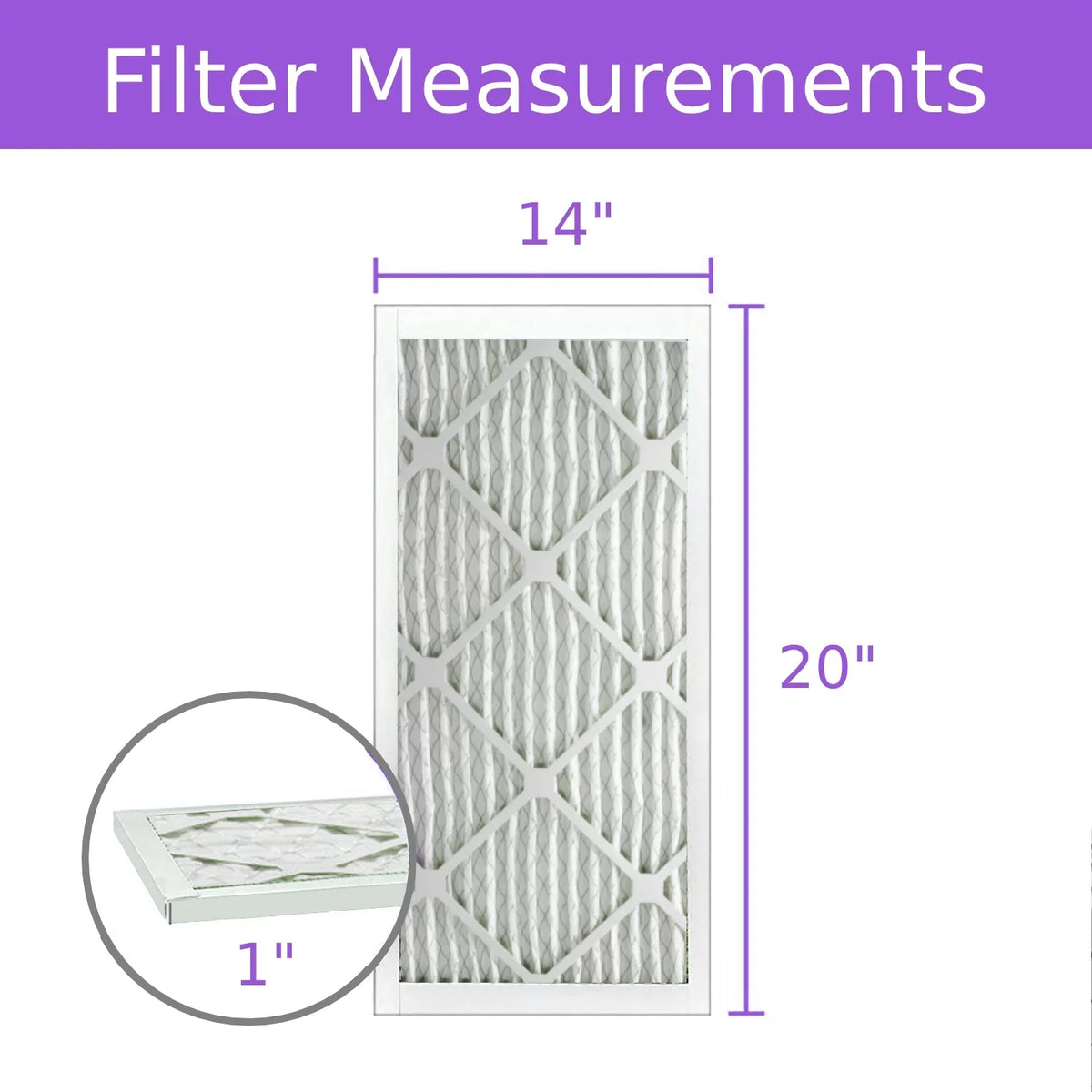 8, (6 MERV Air Purolator 14x20x1, Surface Extended Mechanical Filter, Pack) Pleated DMK80