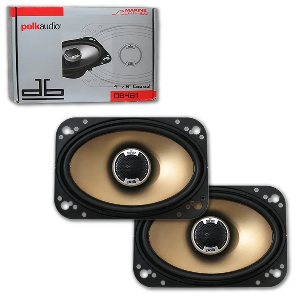 x 4 6-inch Audio Audio Polk DB461 Speakers Car 2-way Loud