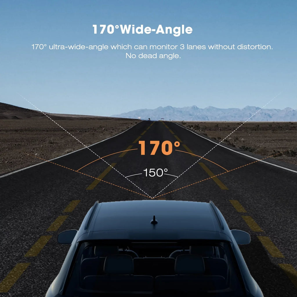 Dash LCD with Cam Vision, Cam,4K 170° GPS, Night 2" Parking Angle, Wide Front WDR, Camera Screen Car Dash TOGUARD Mode, G-Sensor