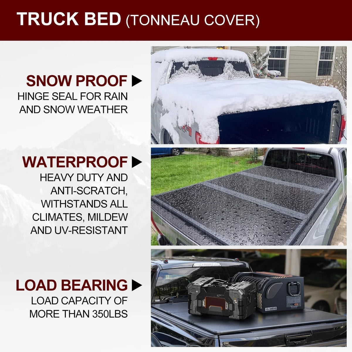 for 2003-2024 & 2500 Tri-Fold 1500 Cover Rambox Professional System Hard Bed | | Truck (74.6in) Bed 3500 Tonneau Kikito 6.4ft Without Deckrail Ram FRP