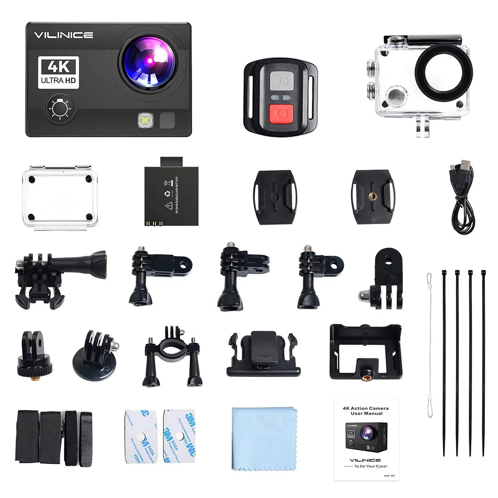 16MP for Camera, Travel 4K Remote Camera Cameras Waterproof Control with Sports Snorkeling, with WiFi Compatible VILINICE 30m for EIS Camera Case, Sony Gift, Underwater Sensor, Camera Action