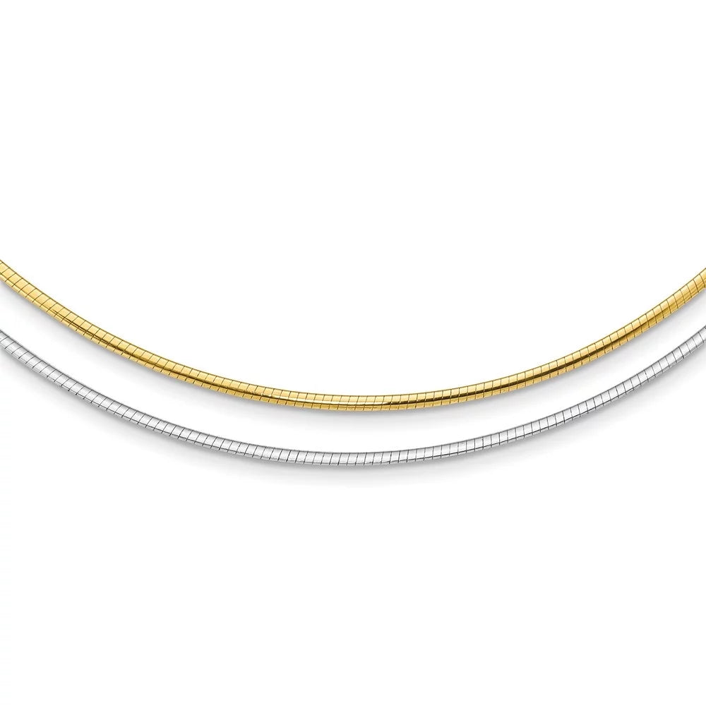 Omega Women Auriga Gold 2mm for Reversible 18inch Necklace 14k Two-tone