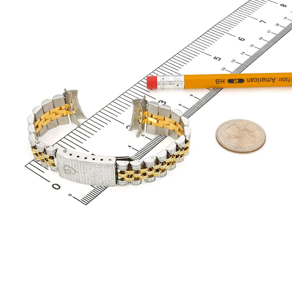 Watch Band Rolex Yellow Diamond 2-Tone Datejust 31mm Jubilee 4CTW Natural